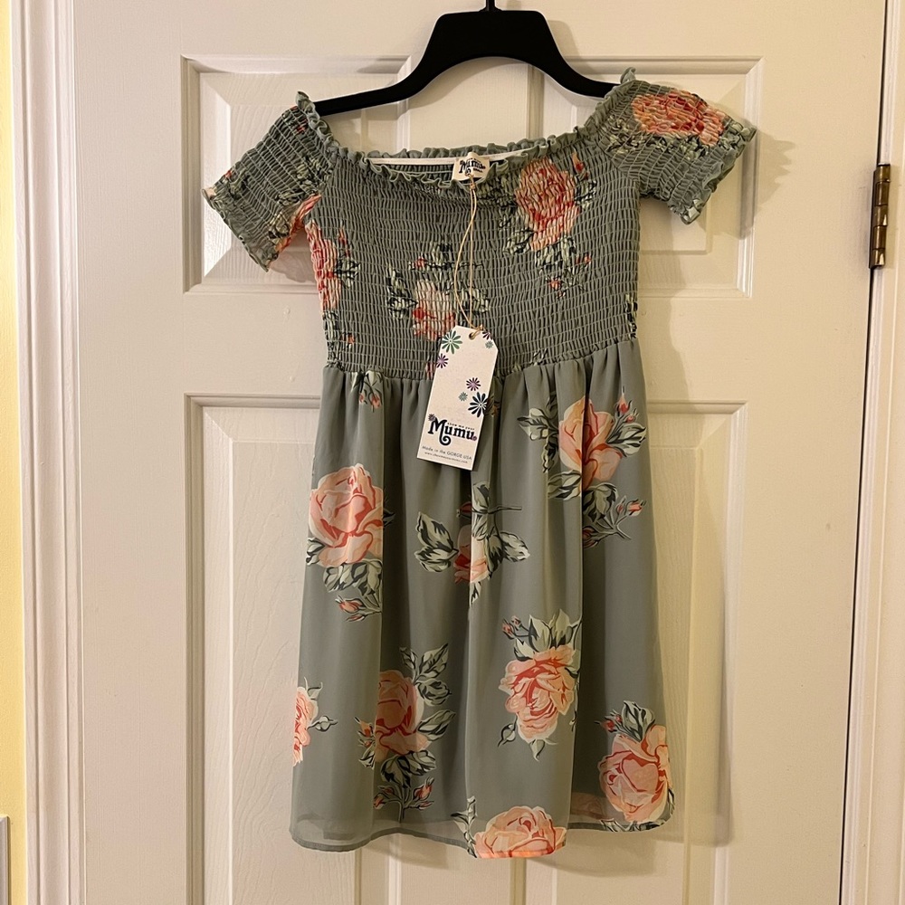 Show Me Your Mumu Dress - Dolly Smocked Dress- Sweetheart Sage small